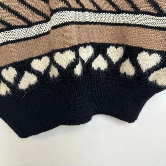Olsen Vintage Women's Sweater Size XL Lambswool Angora 80s 90s Heart Striped - Picture 4 of 9